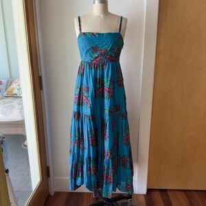 J. Crew Factory | Dresses | J Crew Blue Lobster Print Tiered Cotton Maxi  Dress 6 | Poshmark